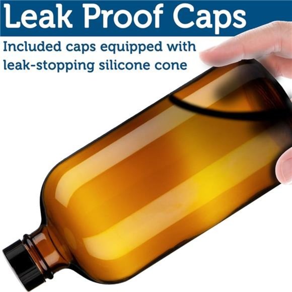 Empty Amber Glass Spray Bottles - 2 Pack - Each Large 16oz Refillable Bottle - Picture 5 of 6